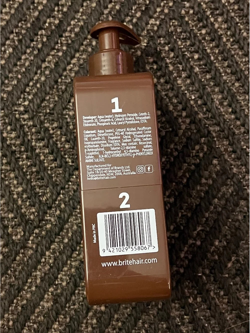 BRITE Clean Color Dark Brown Permanent Hair Color Vegan Ammonia PPD Paraben Free